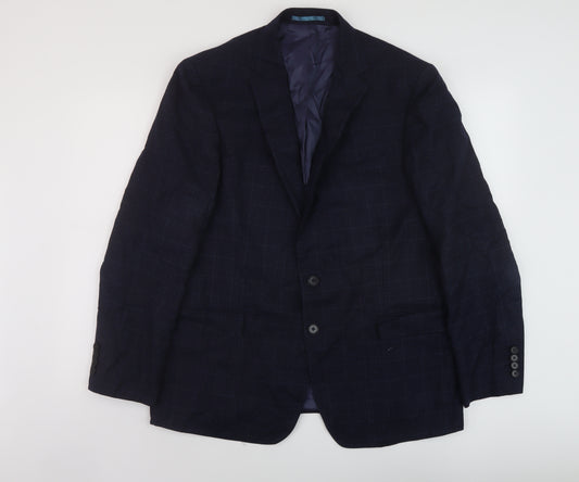 Charles Tyrwhitt Mens Black Geometric Wool Jacket Suit Jacket Size 44 Regular