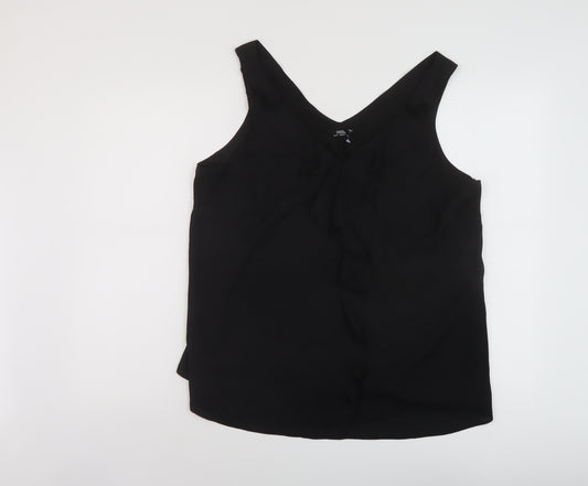 Wallis Womens Black Polyester Basic Tank Size 12 V-Neck