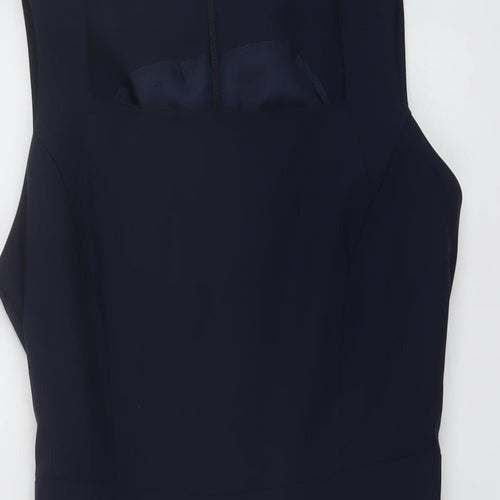 Dorothy Perkins Womens Blue Polyester Mini Size 8 Square Neck Zip