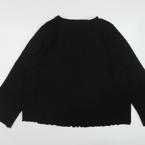 Marks and Spencer Womens Black Polyester Basic Blouse Size 20 Round Neck