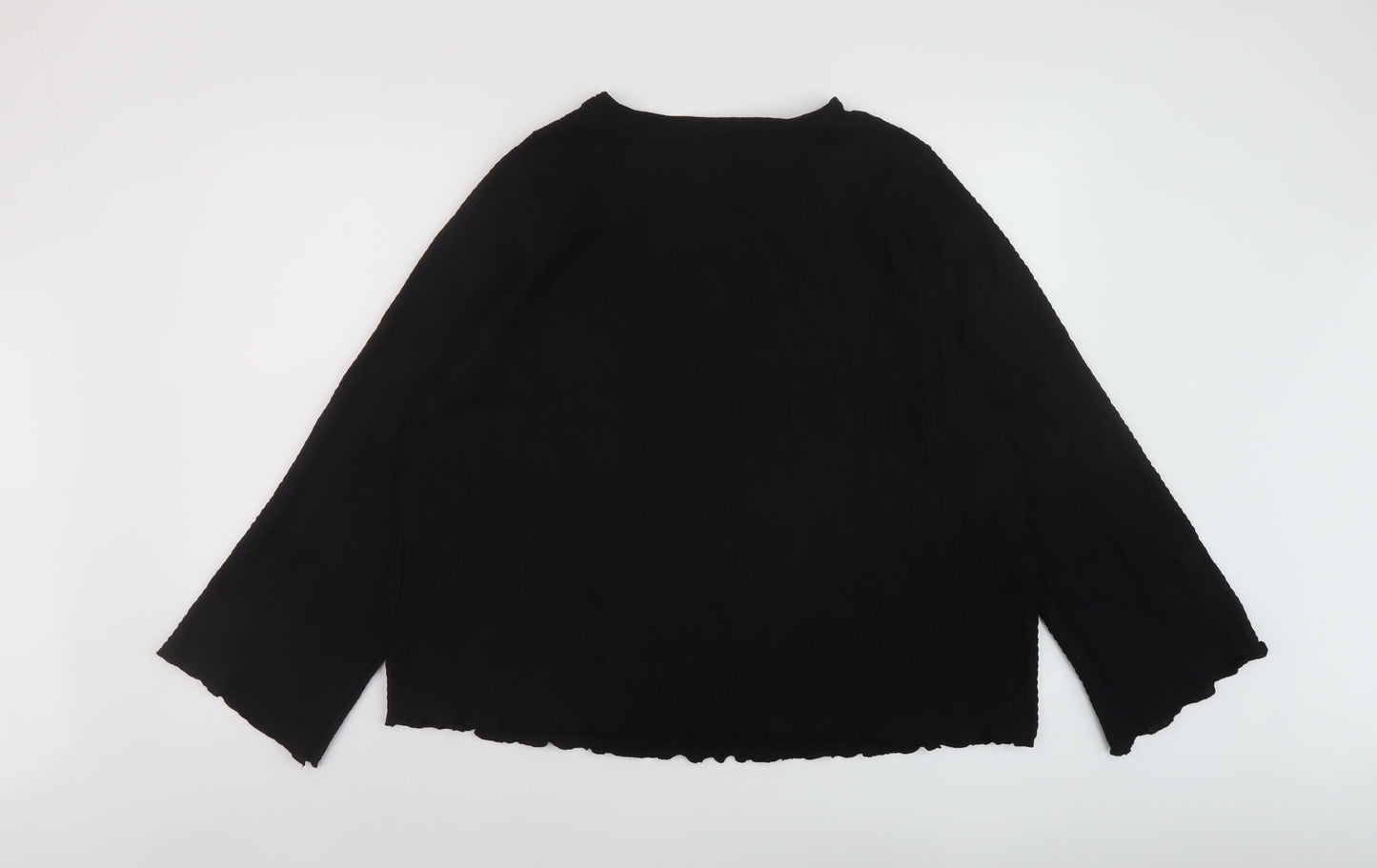 Marks and Spencer Womens Black Polyester Basic Blouse Size 20 Round Neck