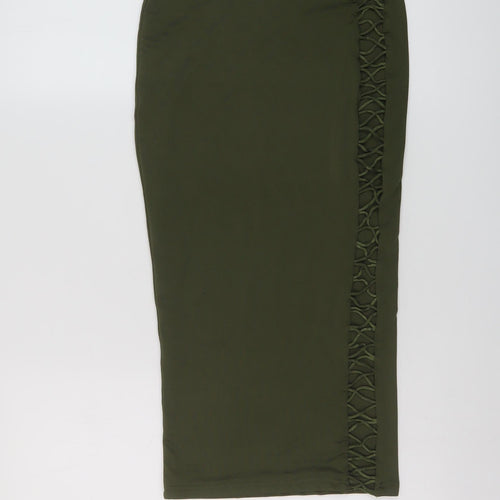 Mars The Label Womens Green Polyester Bandage Skirt Size 8