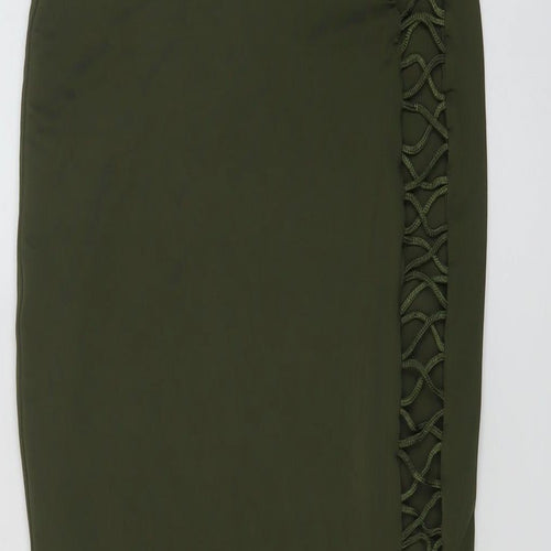 Mars The Label Womens Green Polyester Bandage Skirt Size 8