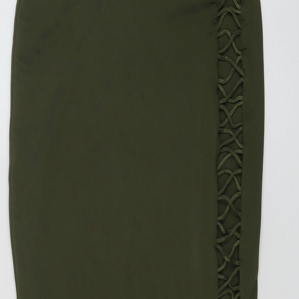 Mars The Label Womens Green Polyester Bandage Skirt Size 8