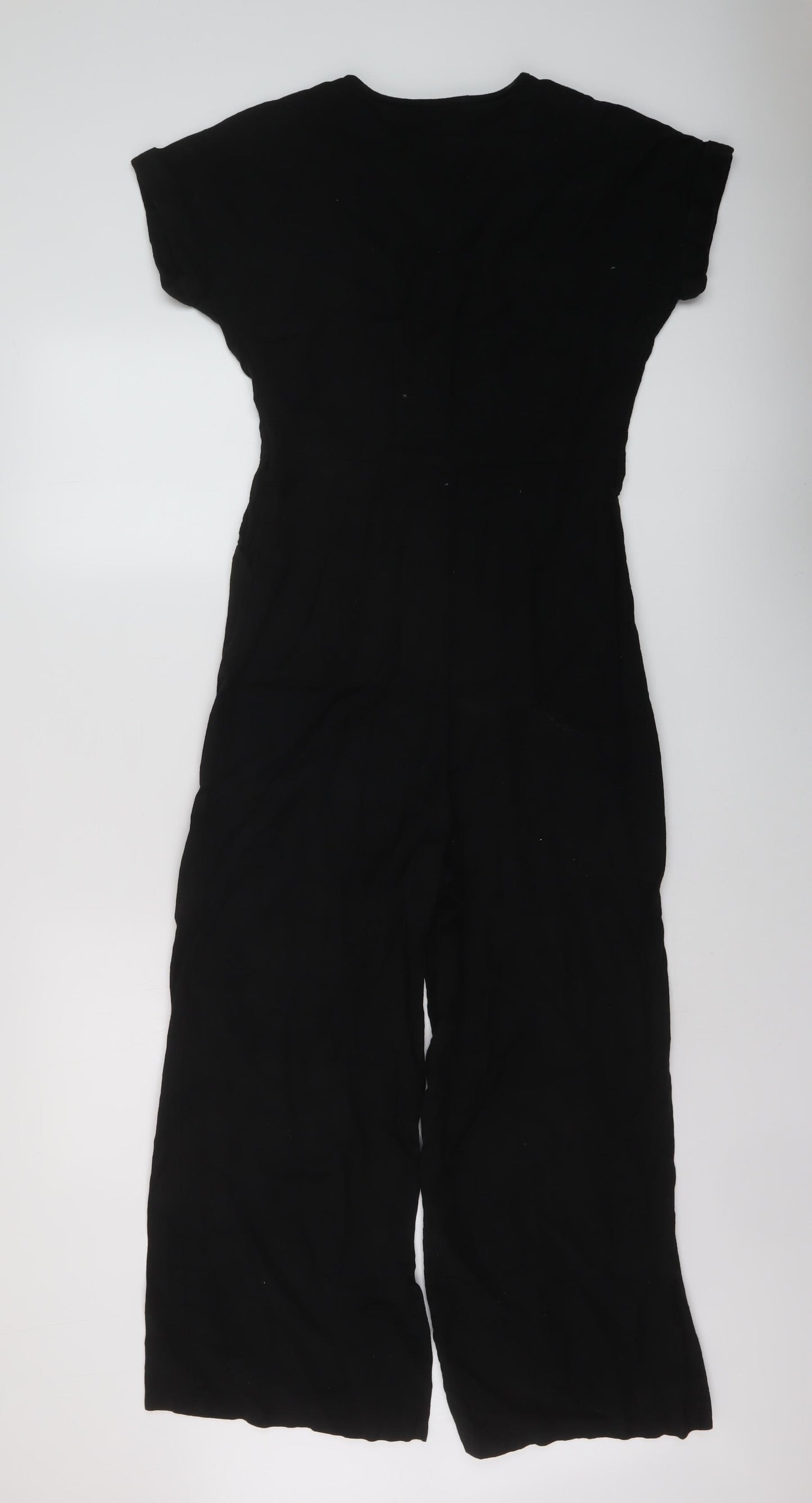 New Look Womens Black Polyester Jumpsuit One-Piece Size 8 Button