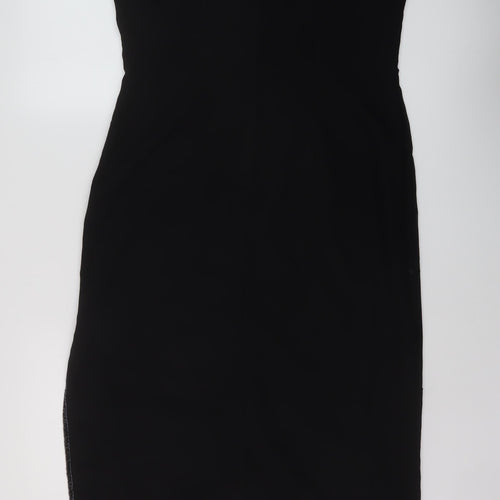 Roman Womens Black Polyester A-Line Size 14 Round Neck Zip