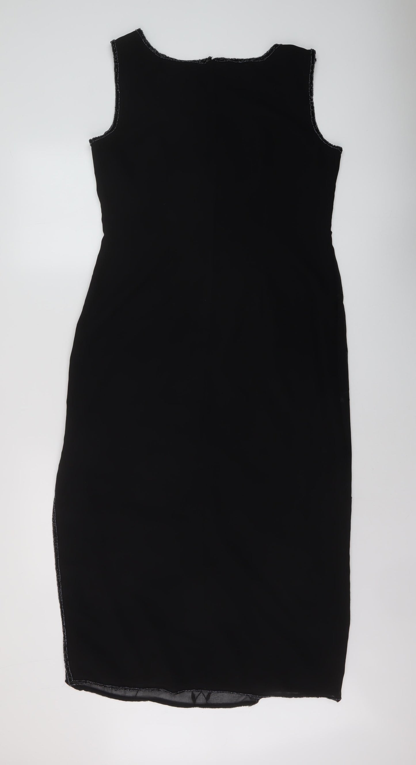 Roman Womens Black Polyester A-Line Size 14 Round Neck Zip