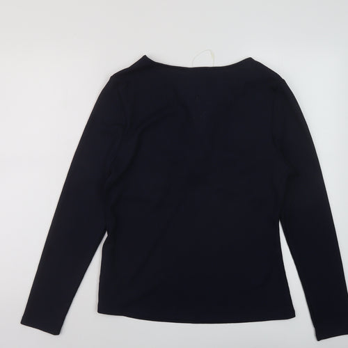 Marks and Spencer Womens Blue Polyester Basic Blouse Size 16 V-Neck