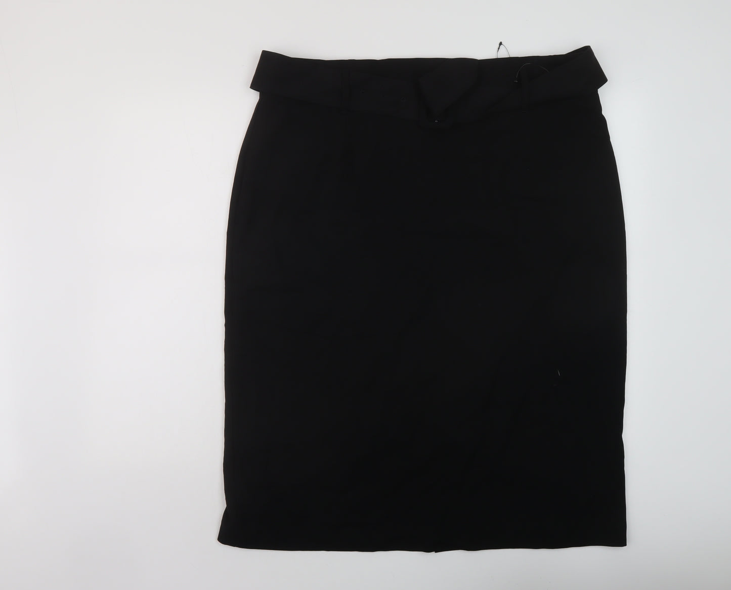 Marks and Spencer Womens Black Polyester A-Line Skirt Size 20 Zip