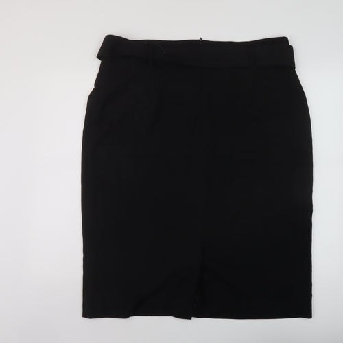 Marks and Spencer Womens Black Polyester A-Line Skirt Size 20 Zip