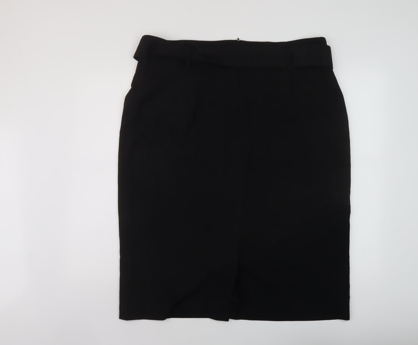 Marks and Spencer Womens Black Polyester A-Line Skirt Size 20 Zip