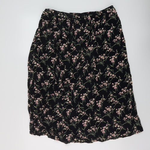 Debenhams Womens Beige Floral Viscose A-Line Skirt Size 16