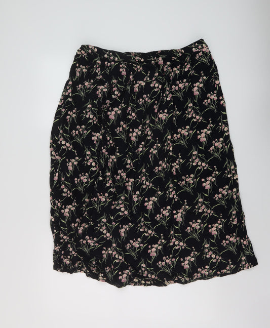 Debenhams Womens Beige Floral Viscose A-Line Skirt Size 16