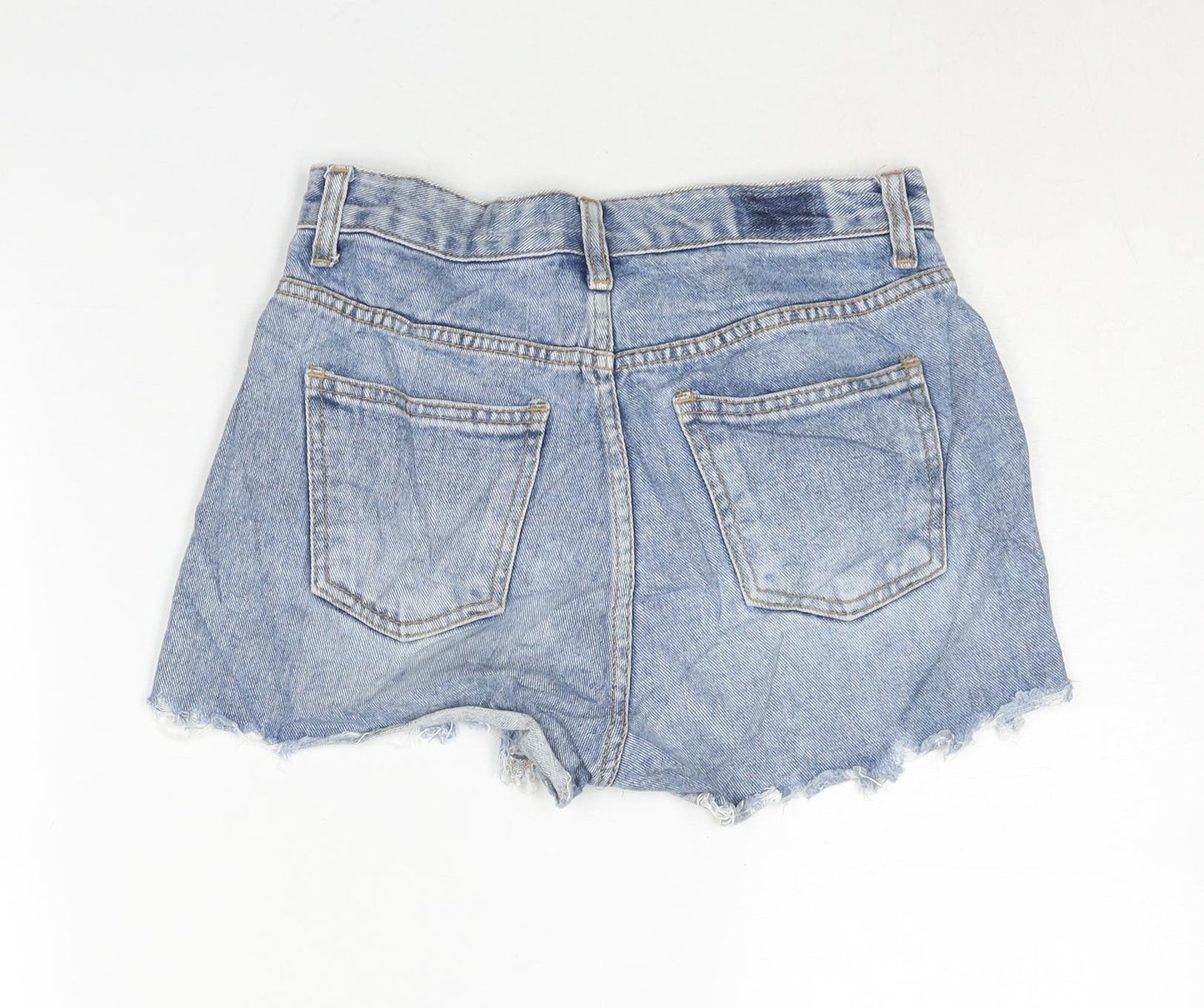 Baby Powder Womens Blue Cotton Cut-Off Shorts Size L Regular Zip