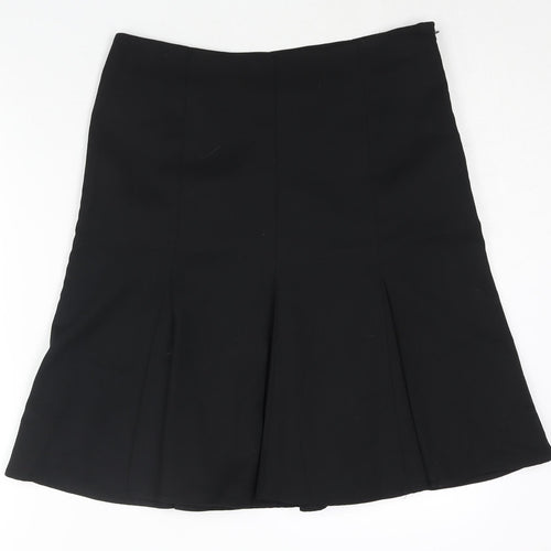 NEXT Womens Black Polyester A-Line Skirt Size 12 Zip