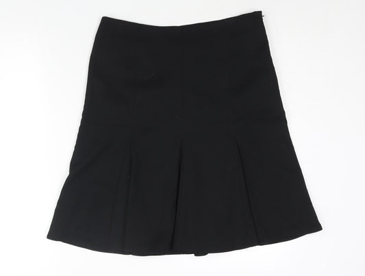 NEXT Womens Black Polyester A-Line Skirt Size 12 Zip