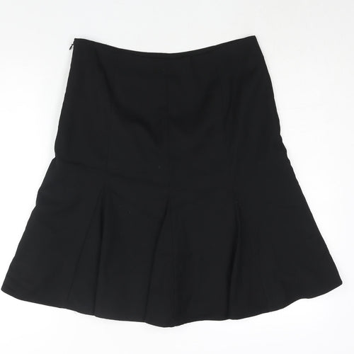 NEXT Womens Black Polyester A-Line Skirt Size 12 Zip