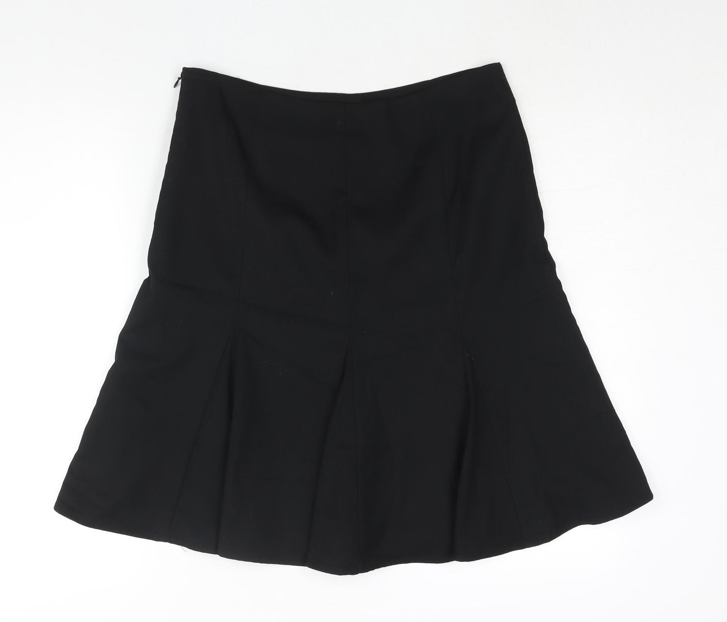 NEXT Womens Black Polyester A-Line Skirt Size 12 Zip