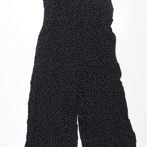 Nobody's Child Womens Black Polka Dot Viscose Jumpsuit One-Piece Size 12 L25 in Zip - Belted