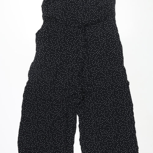 Nobody's Child Womens Black Polka Dot Viscose Jumpsuit One-Piece Size 12 L25 in Zip - Belted