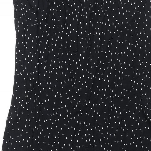 Nobody's Child Womens Black Polka Dot Viscose Jumpsuit One-Piece Size 12 L25 in Zip - Belted