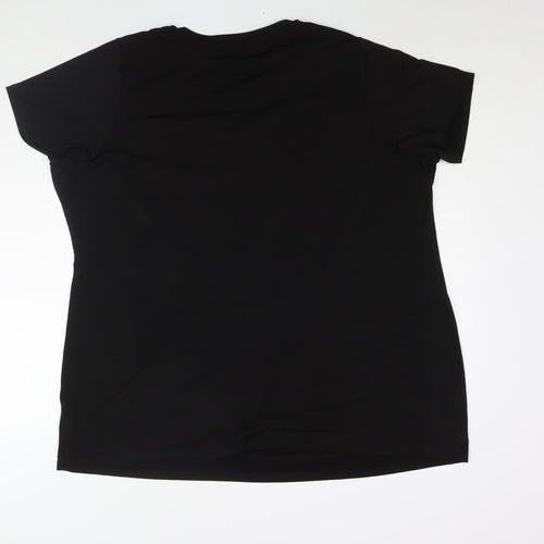 Very Womens Black Polyester Basic Blouse Size 24 Round Neck - Draping Detail