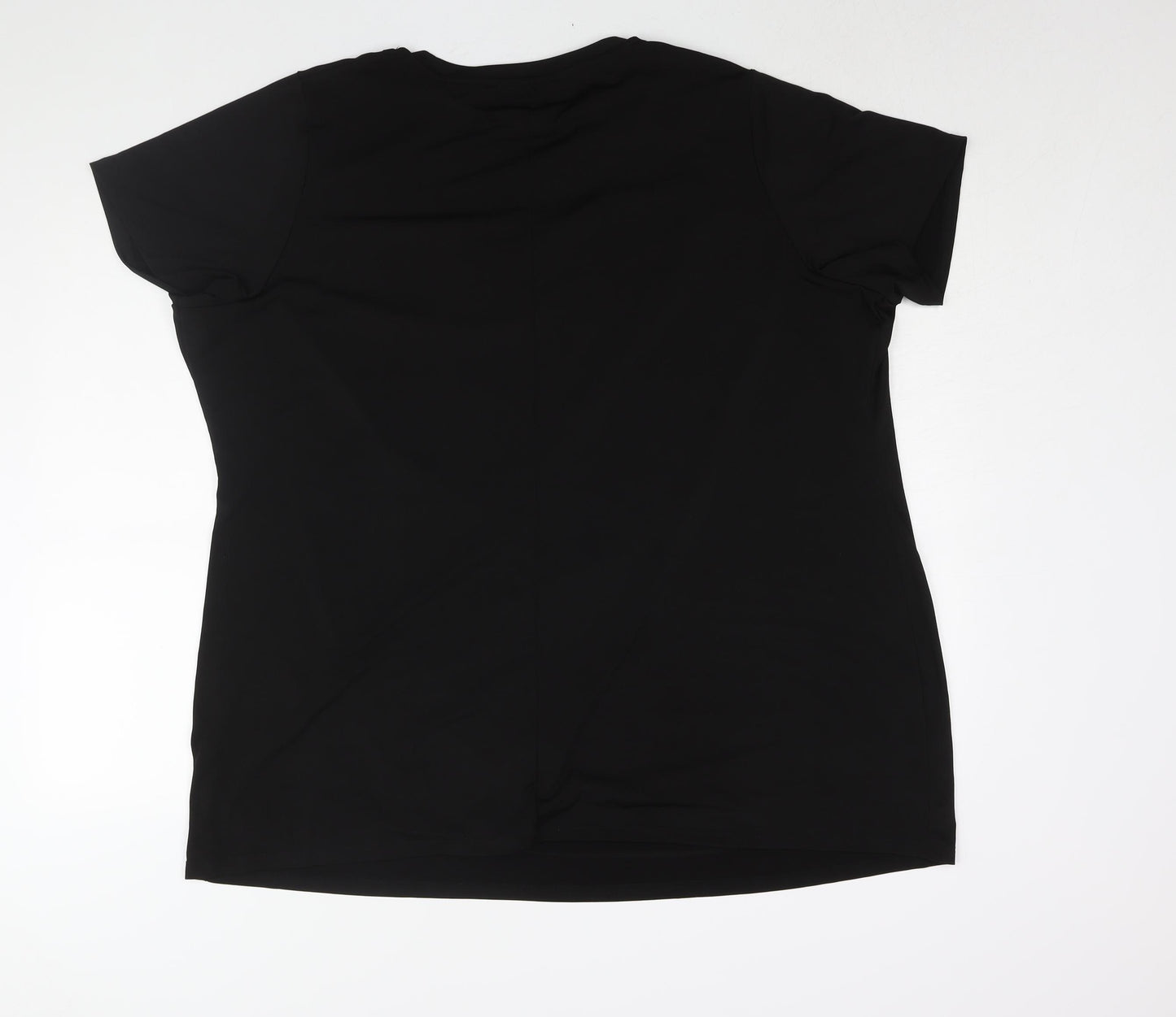 Very Womens Black Polyester Basic Blouse Size 24 Round Neck - Draping Detail