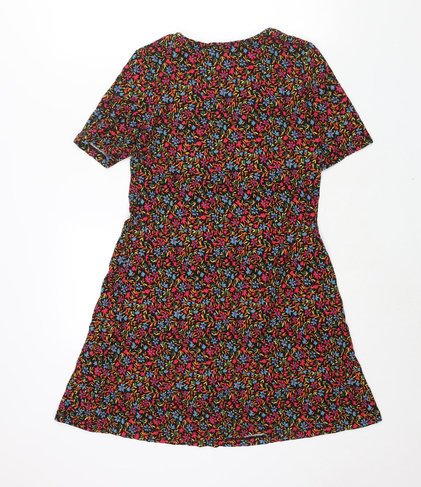 NEXT Womens Multicoloured Geometric Viscose A-Line Size 12 Round Neck Pullover - Floral Print