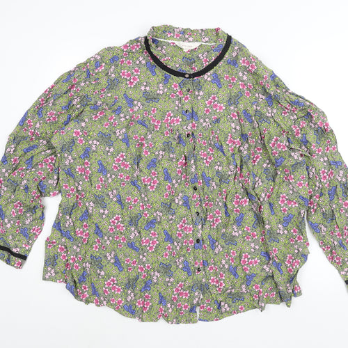 Per Una Womens Multicoloured Floral Viscose Basic Blouse Size 24 Mock Neck