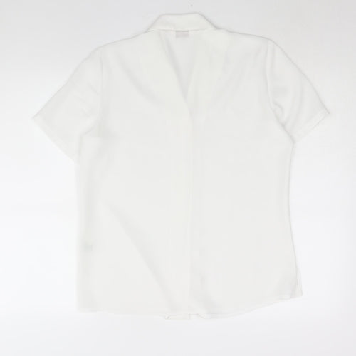 Bonmarché Womens White Polyester Basic Blouse Size 12 Collared