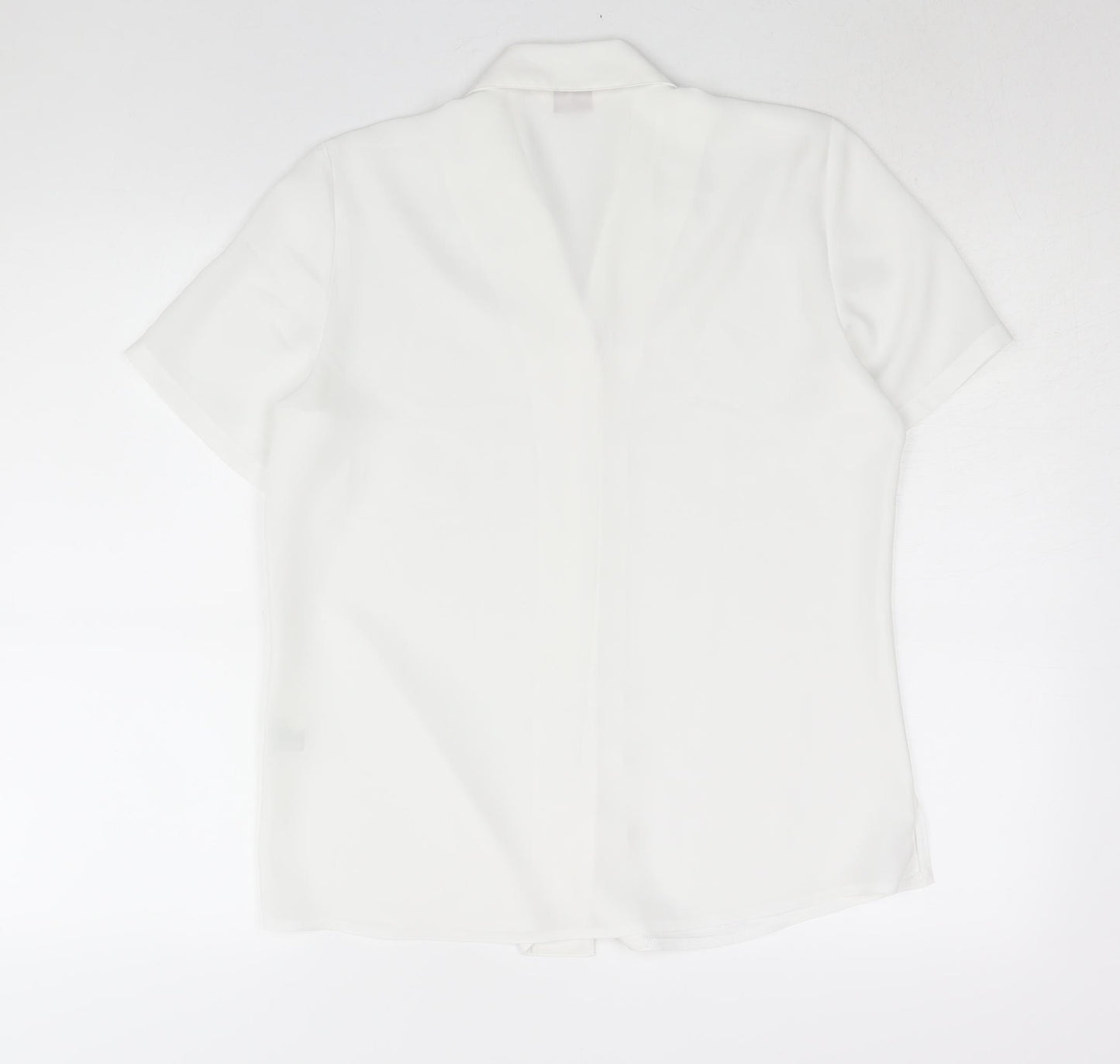 Bonmarché Womens White Polyester Basic Blouse Size 12 Collared