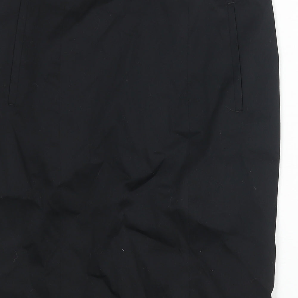 Marks and Spencer Womens Black Cotton Straight & Pencil Skirt Size 8 Zip