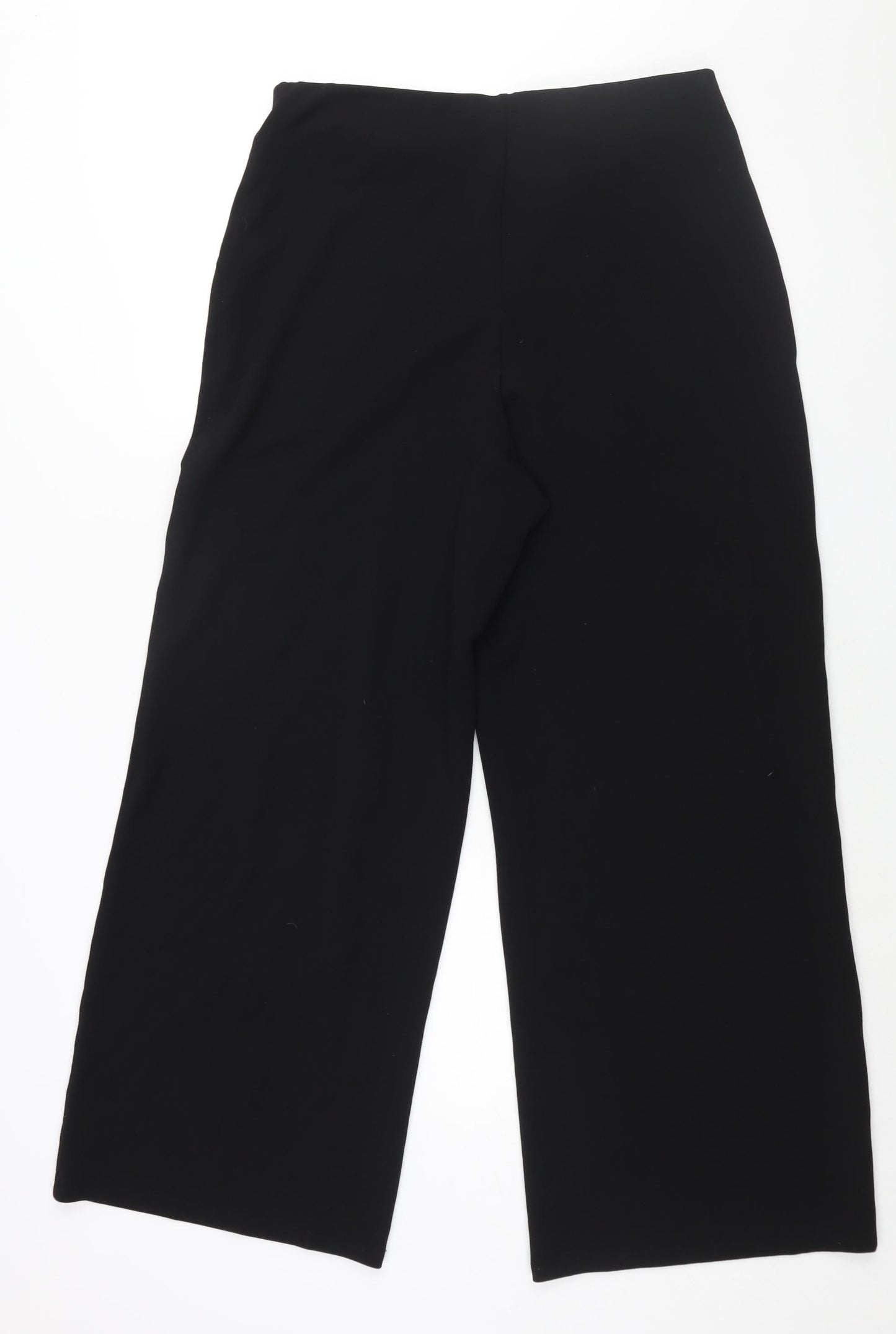 H&M Womens Black Polyester Trousers Size L L31 in Regular - Button Detail