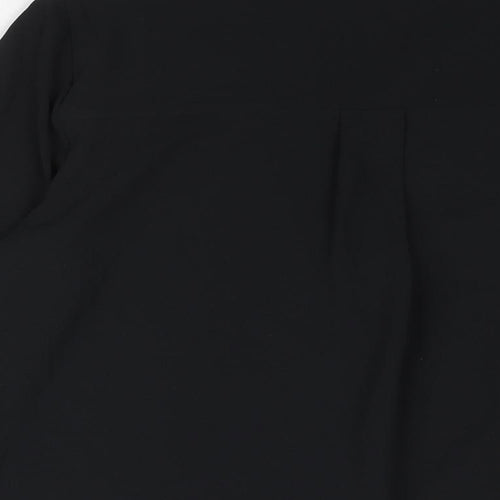 Marks and Spencer Womens Black Polyester Basic Blouse Size 10 V-Neck