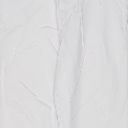 Per Una Womens White Cotton Cropped Jeans Size 10 L22 in Regular Zip