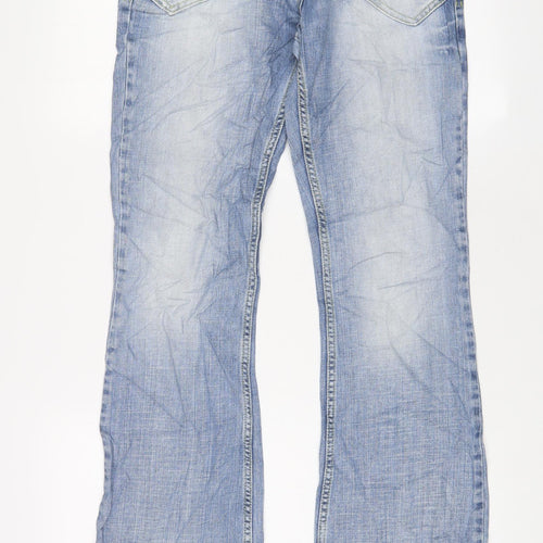 River Island Womens Blue Cotton Bootcut Jeans Size 10 L29 in Regular Zip