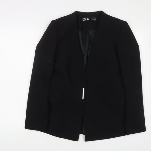 Zara Womens Black Jacket Blazer Size L Snap