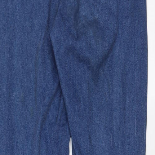 F&F Womens Blue Cotton Tapered Jeans Size 8 L28 in Regular Drawstring