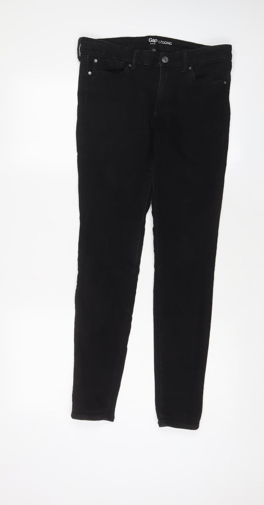 Gap Womens Black Cotton Skinny Jeans Size 12 L29 in Regular Zip