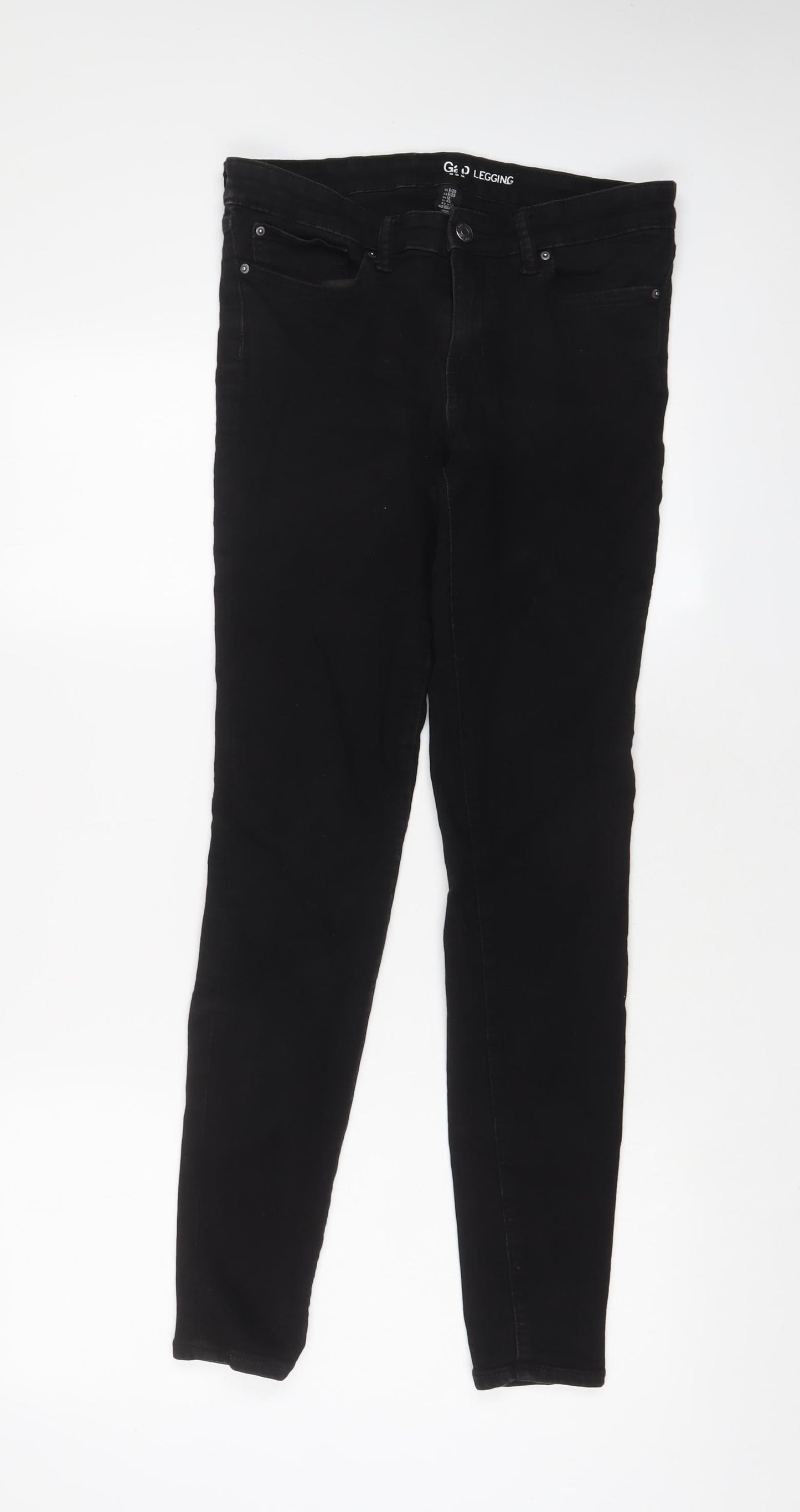 Gap Womens Black Cotton Skinny Jeans Size 12 L29 in Regular Zip