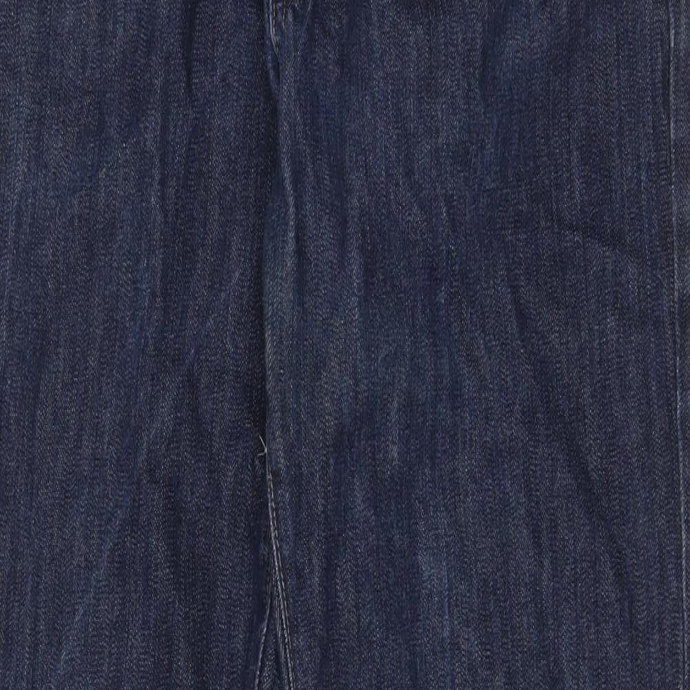 Yves Saint Laurent Mens Blue Cotton Straight Jeans Size 30 in L32 in Regular Button - Embroidered