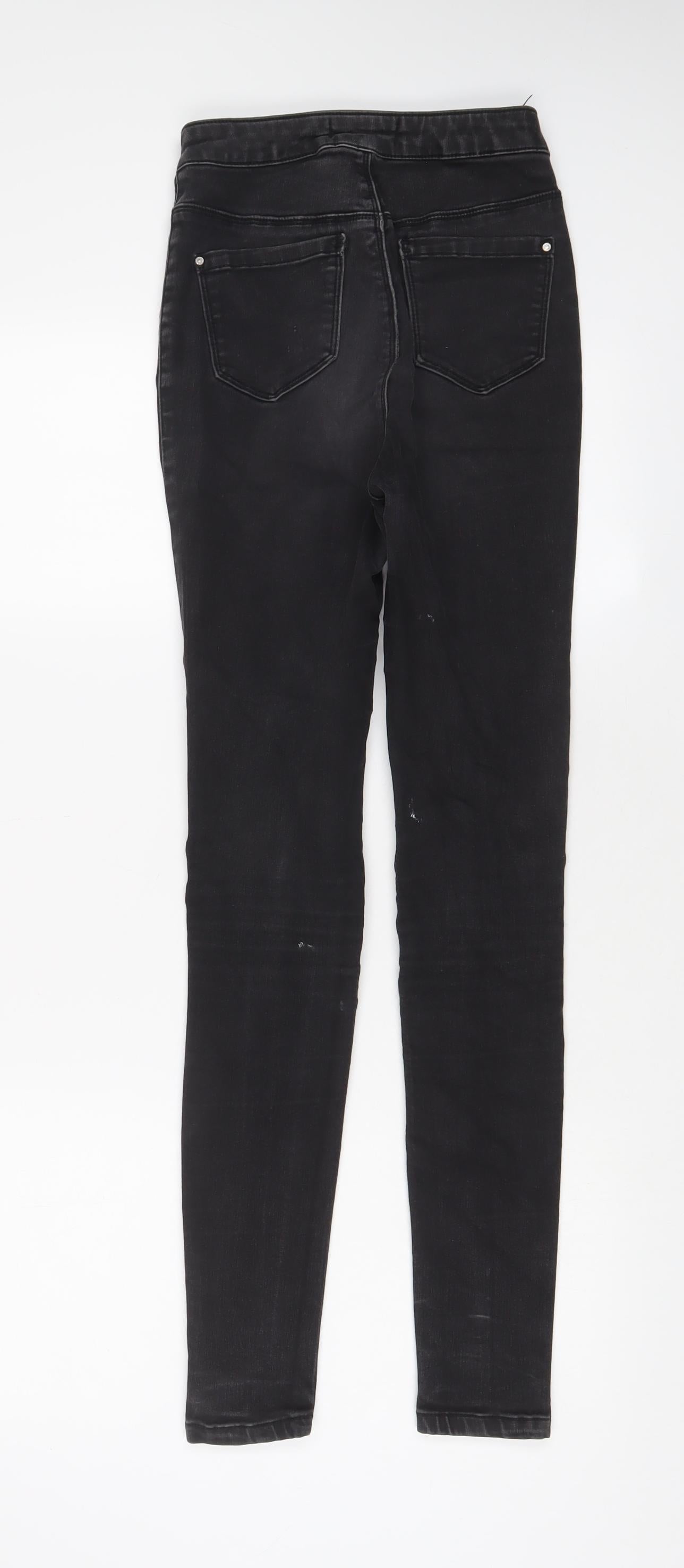 Missguided Womens Black Cotton Skinny Jeans Size 8 L29 in Regular Zip