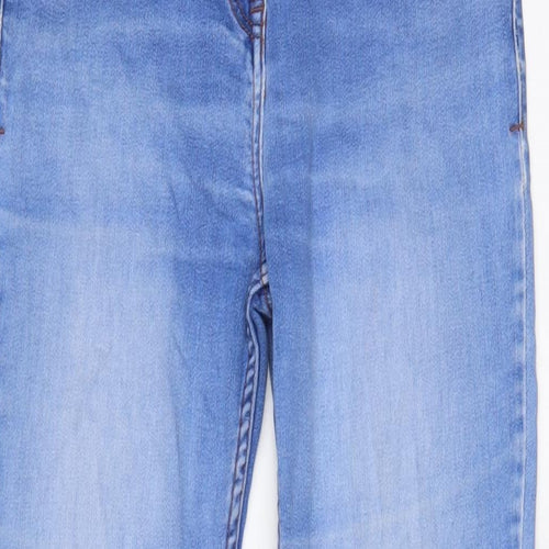 NEXT Womens Blue Cotton Straight Jeans Size 12 L30 in Regular Zip