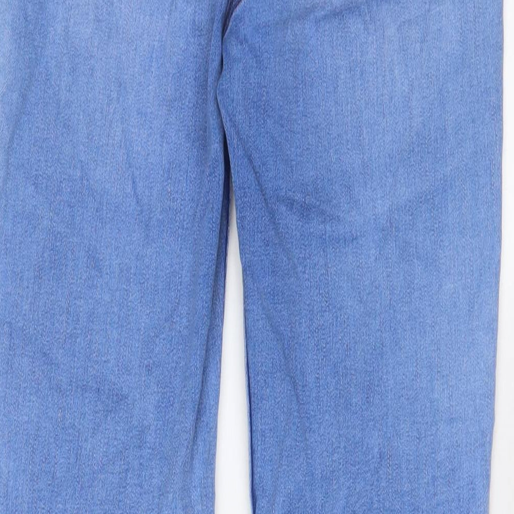 NEXT Womens Blue Cotton Straight Jeans Size 12 L30 in Regular Zip