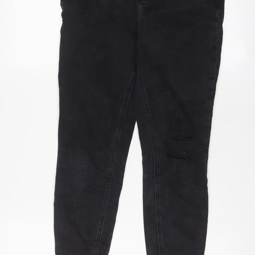 New Look Womens Black Cotton Skinny Jeans Size 12 L23 in Regular Zip