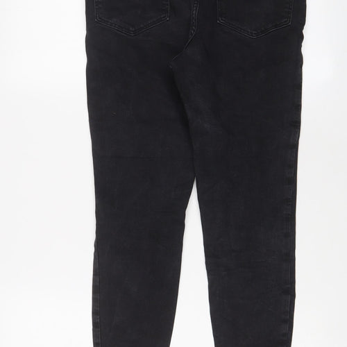 New Look Womens Black Cotton Skinny Jeans Size 12 L23 in Regular Zip