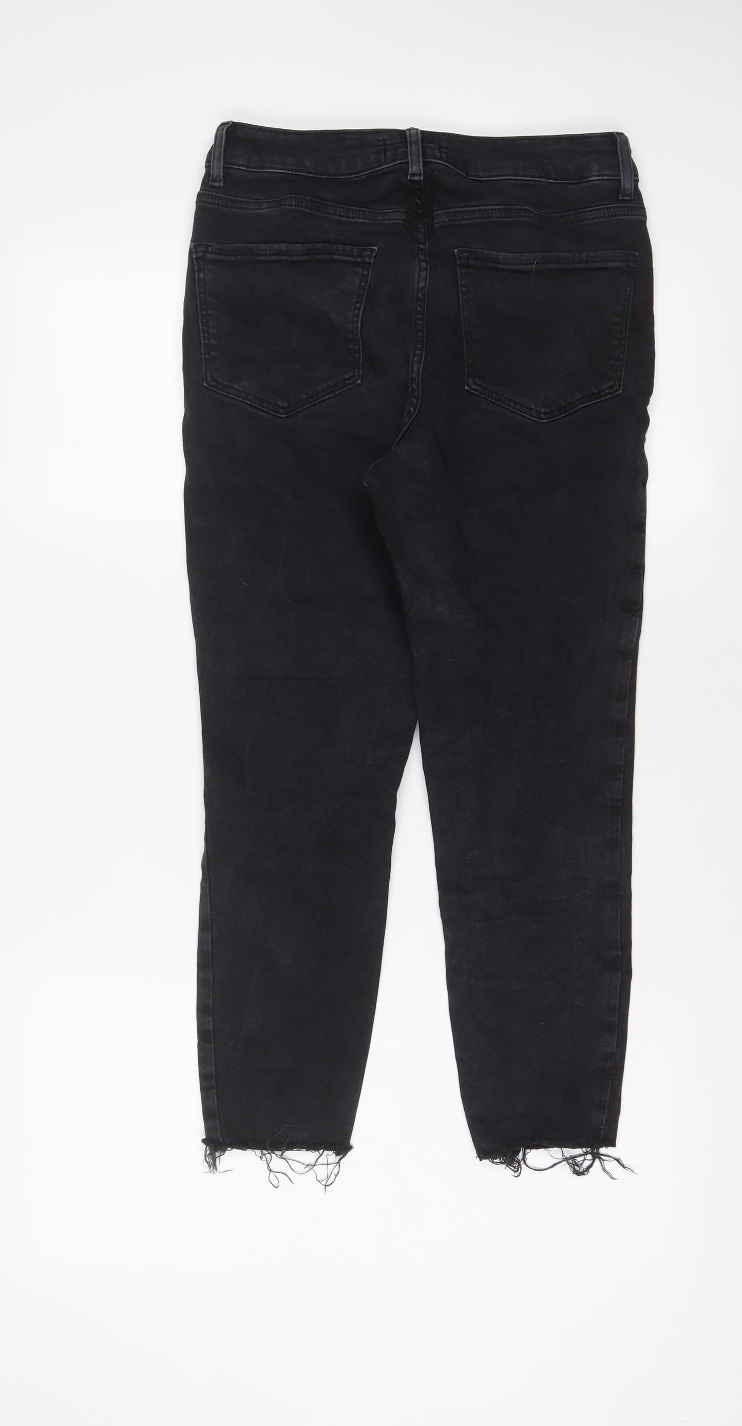 New Look Womens Black Cotton Skinny Jeans Size 12 L23 in Regular Zip