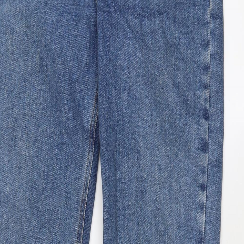 New Look Womens Blue Cotton Mom Jeans Size 8 L29 in Regular Zip