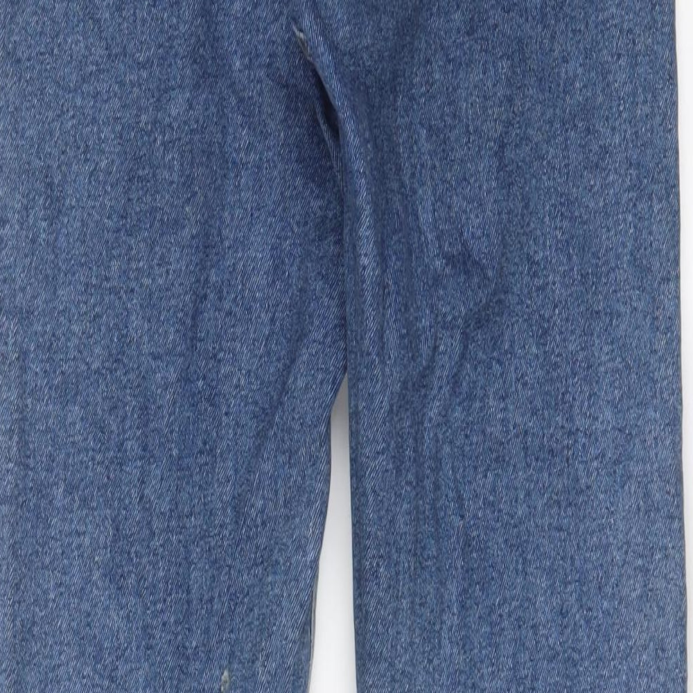 New Look Womens Blue Cotton Mom Jeans Size 8 L29 in Regular Zip