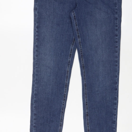 Marks and Spencer Womens Blue Cotton Skinny Jeans Size 8 L27 in Regular Zip